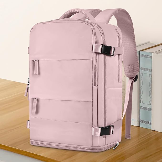 coowoz Travel Backpack For Women Men,Carry On Backpack,Hiking Backpack Waterproof Outdoor Sports Rucksack Casual Daypack travel essentials（Pink Purple）