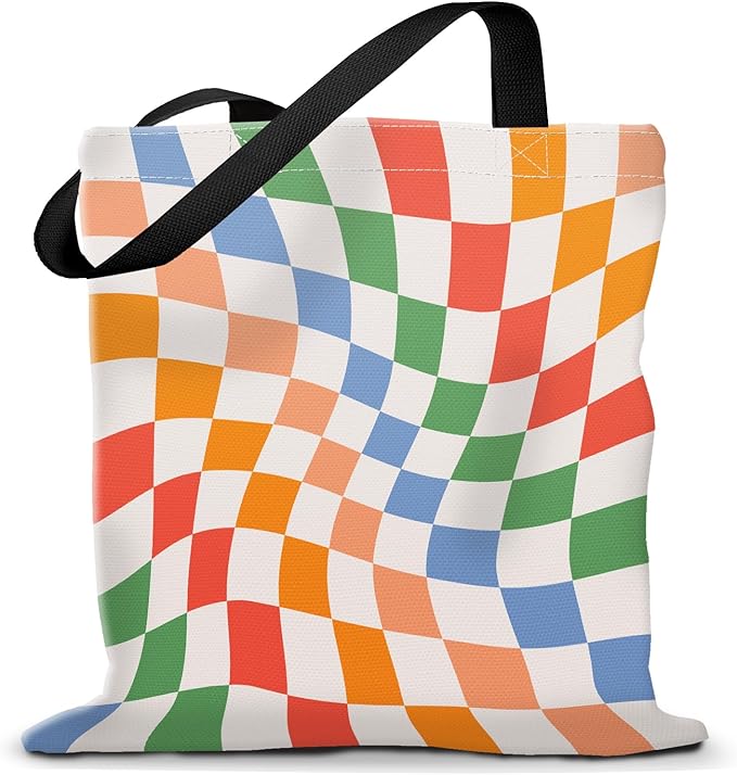 Canvas Tote Bag for Women，Cute Heavy-Duty Shoulder Bag with Zipper Pocket -Travel Tote for Grocery, Gym,Shopping