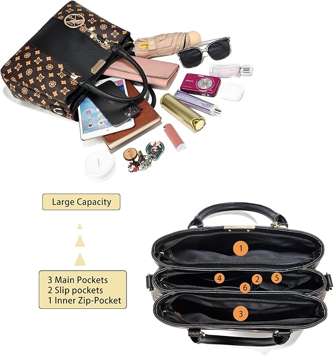 KURGOOL Women Purses and Handbags Top Handle Satchel Shoulder Bags Messenger Tote Bag for Ladie