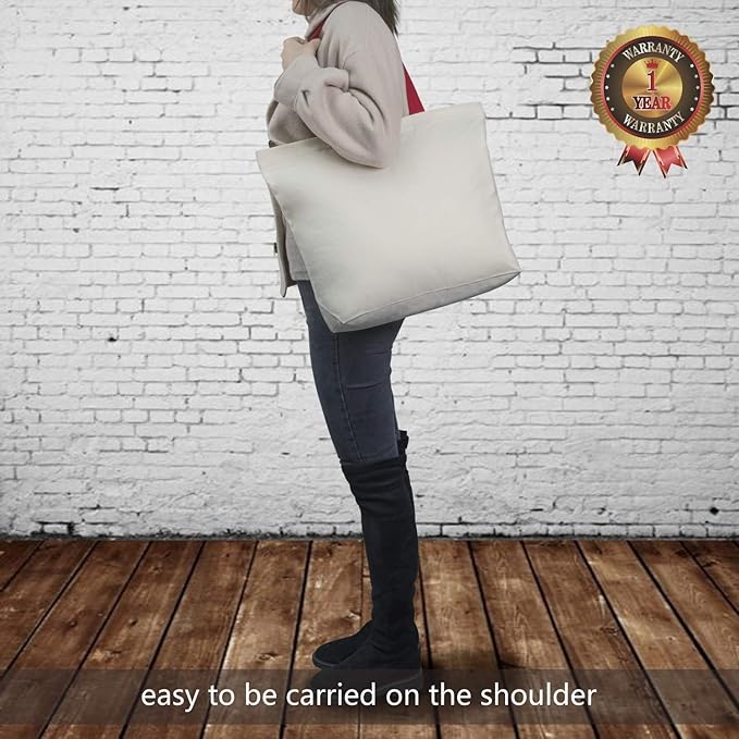 TOPDesign 2-Pack Canvas Tote Bags with Magnetic Snap, Reusable Grocery Shopping Bags, DIY Your Creative Designs