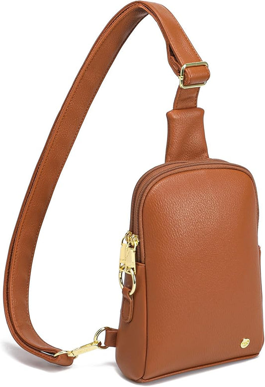 INICAT Travel Small Sling Bag Leather Crossbody Bags for Women Fanny Packs Cross Body Bag for Woman Cross Body Purses