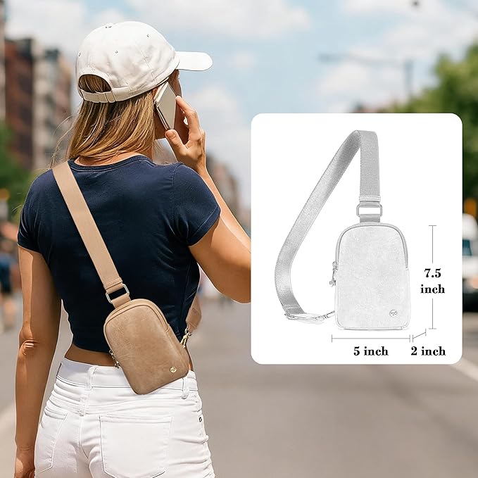 INICAT Travel Small Sling Bag Faux Leather Crossbody Bags Women Fanny Packs Cross Body Bag Purses for Woman