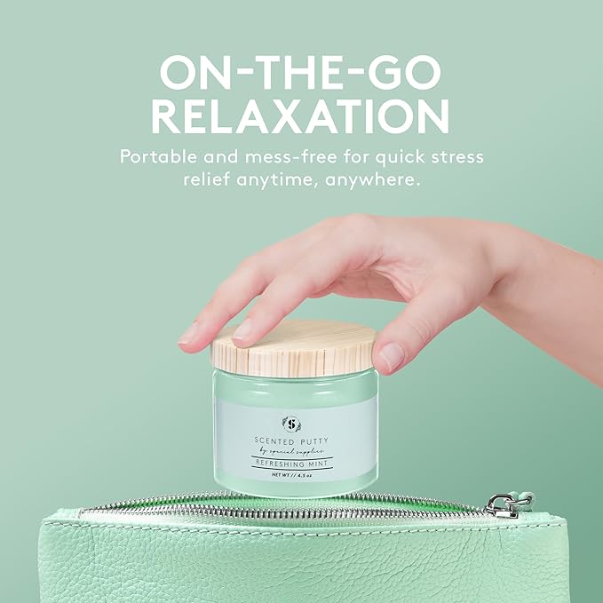 Special Supplies Scented Therapy Putty Dough - Infused with Pure Essential Oils for Aromatherapy and Meditation- Relaxation Gifts for Kids and Adults - Non-Stick (Refreshing Mint (4.5 oz))