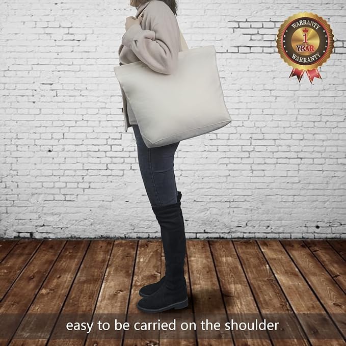 TOPDesign 12-Pack Canvas Tote Bags with Magnetic Snap, Reusable Grocery Shopping Bags, DIY Your Creative Designs