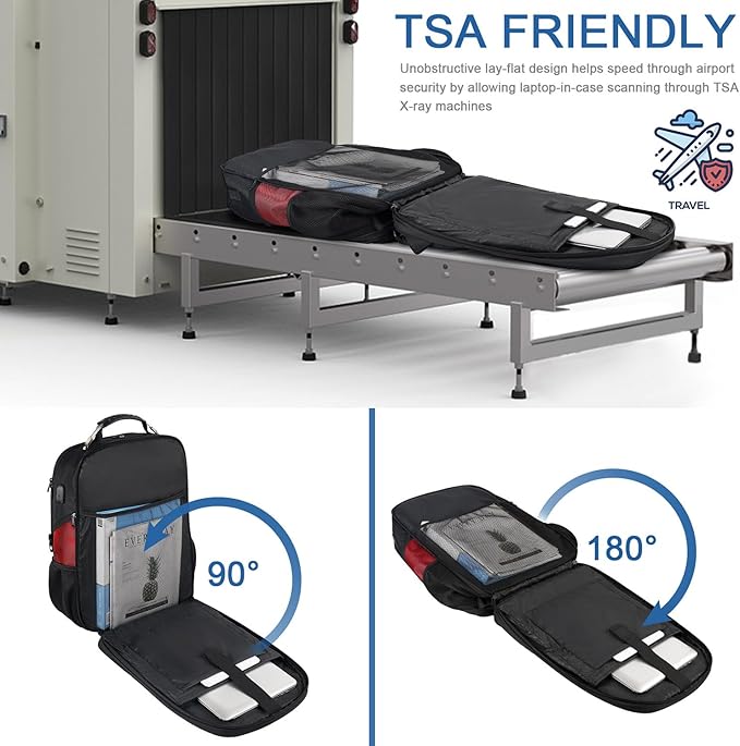 Z-MGKISS 52L Extra Large Laptop Backpack, Travel Computer Bag with USB Port, TSA-Approved Business Rucksack for Men Women, Heavy Duty Backpack Fits 17.3 Inch Laptop & Notebook, Red