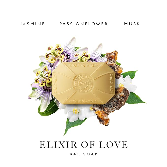 Caswell-Massey Elixir of Love Natural Bar Soap for Women, Moisturizing Body Soap Bar for All Skin Types, Made with Essential Oils & Plant-Based Formula for Soft Skin, 3.5 oz