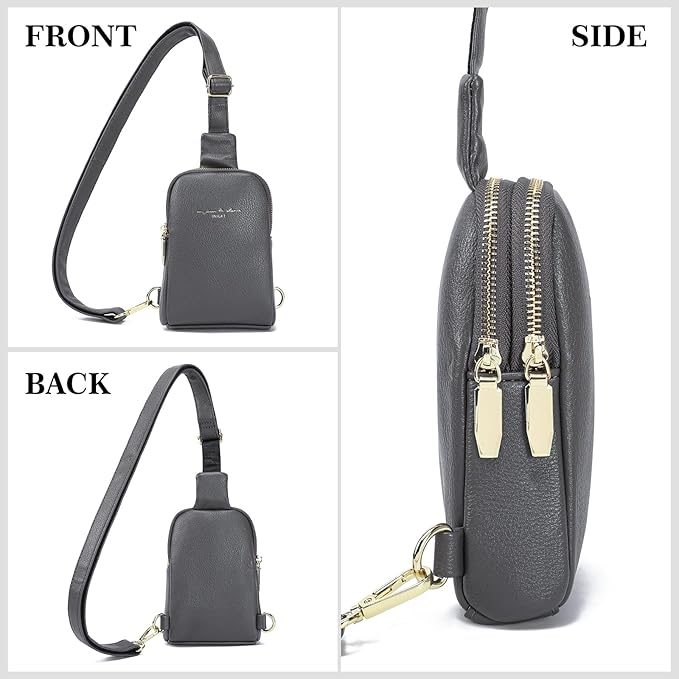 INICAT Travel Small Sling Bag Leather Crossbody Bags for Women Fanny Packs Cross Body Bag for Woman Cross Body Purses