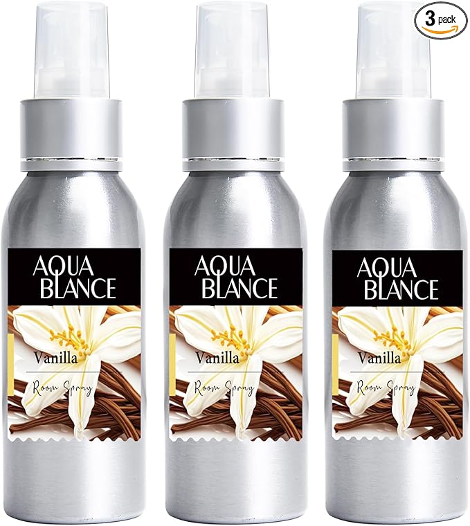 Fragrant Room Spray, Vanilla, 3 x 3.4 fl oz, Air Fresheners Odor Eliminator for Home, Bathroom, Concentrated Room Spray