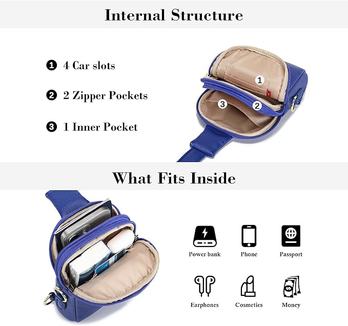 INICAT Travel Small Sling Bag Leather Crossbody Bags for Women Fanny Packs Cross Body Bag for Woman Cross Body Purses