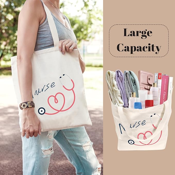 Tote Bag for Women, Canvas Tote Bag with Pockets,Canvas Shopping Bags,Reusable Grocery Bags