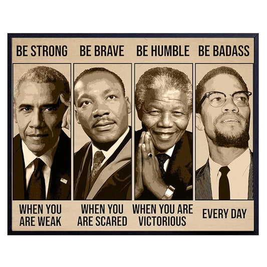 African American Inspirational Wall Art 11x14 - Black History Posters - Inspirational Figures - Black Men Motivational Quotes - Positive Affirmation Office Wall Decor - BLM Culture Art Print