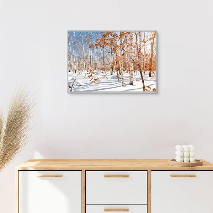 Golden State Art, 13x19 Aluminum Picture Frame, Silver Metal Thin Poster Frames for 13 x 19 inch Photo, Acrylic Front, Wall Hook for Horizontal or Vertical Display, 3 Pack