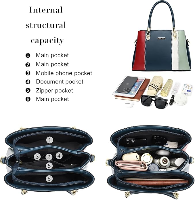 KURGOOL Women Purses and Handbags Top Handle Satchel Shoulder Bags Messenger Tote Bag for Ladie