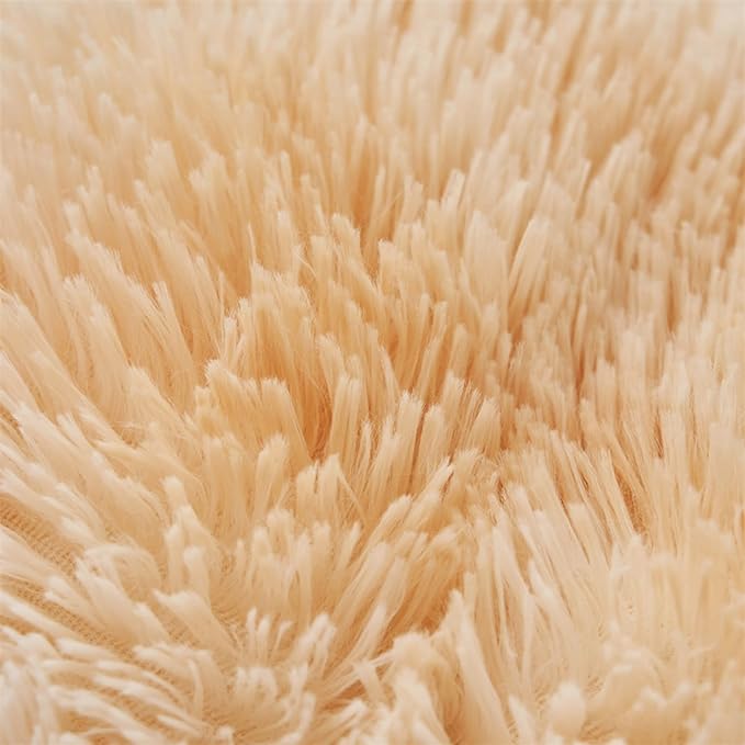 MorroMorn 5 PCS Shaggy Duvet Cover Bedding Set - Fluffy Comforter Cover Long Faux Fur Luxury Ultra Soft Cozy (Marble Beige, King/California King)