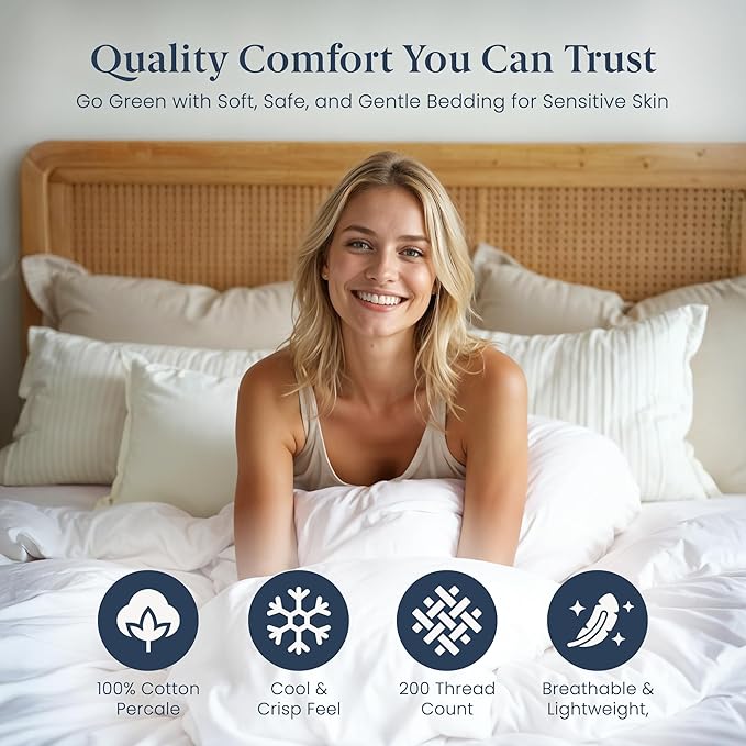 Ella Jayne Duvet Cover King (3 Pieces), 100% Cotton Percale, King/Cali King, Soft Breathable & Lightweight Including King Duvet Cover (1 Piece) 106 x 90 Inches with 2 Pillow Shams (Black Design)