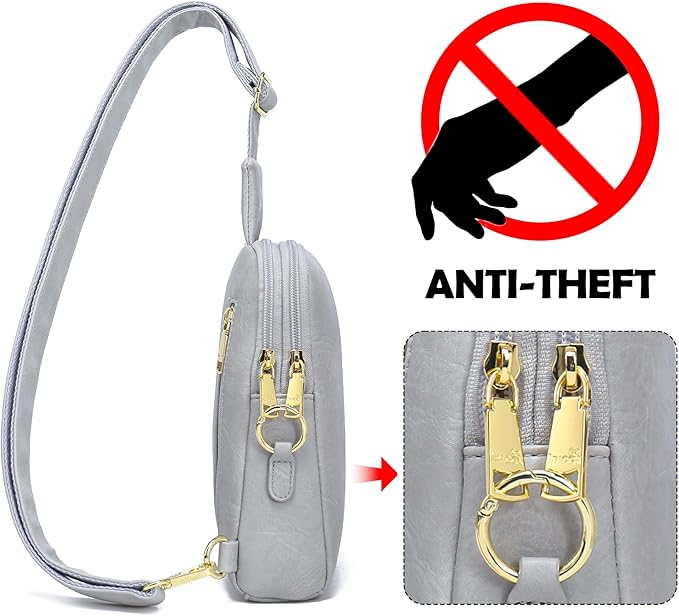 INICAT Travel Small Sling Bag Leather Crossbody Bags for Women Fanny Packs Cross Body Bag for Woman Cross Body Purses