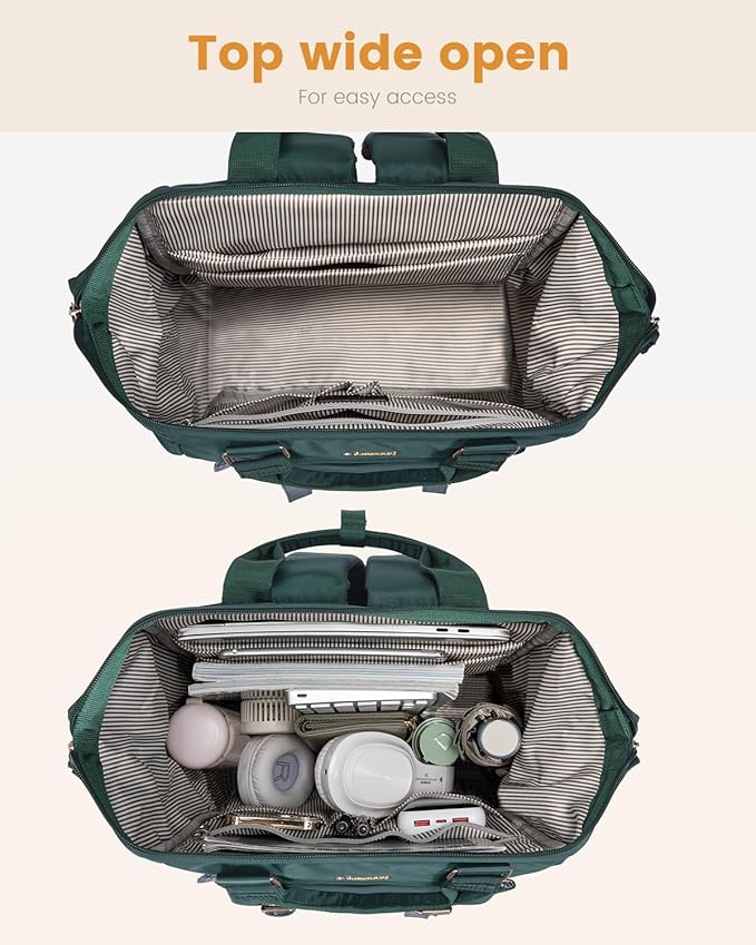 LOVEVOOK 18 Inch Backpack for Women, Extra Large Travel Laptop Backpack, Teacher Work Backpack Purse, College Nurse Bags Business Computer Bag with Luggage Strap