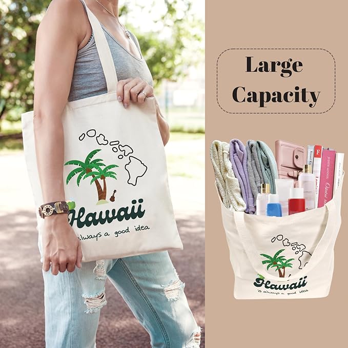 Tote Bag for Women, Canvas Tote Bag with Pockets,Canvas Shopping Bags,Reusable Grocery Bags