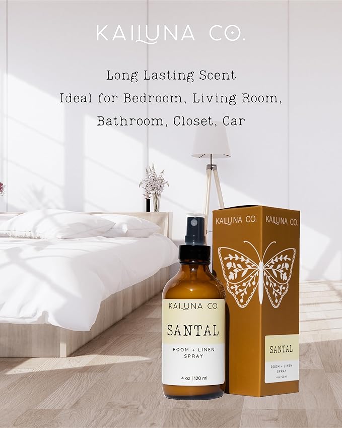 Santal Artisan Natural Room and Linen Spray with Pure Essential and Fragrance Oils, Made in California (4 oz), 33