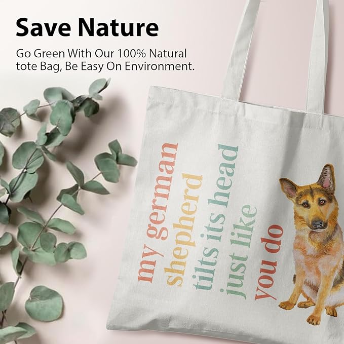 Dog Mom Canvas Tote Bags - Reusable Grocery Bags for Shopping, Funny Dog Lover Gifts for Women