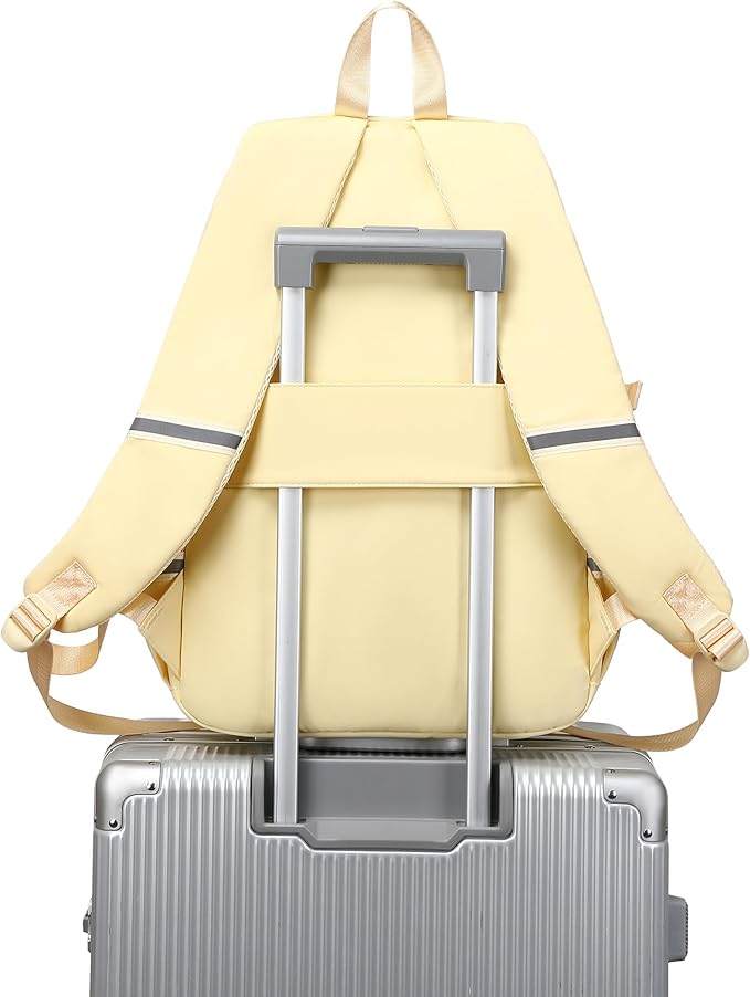 abshoo Big Student Laptop Backpack For College Women Middle High School Teen Girls Bookbag Travel Daypack (Cream)