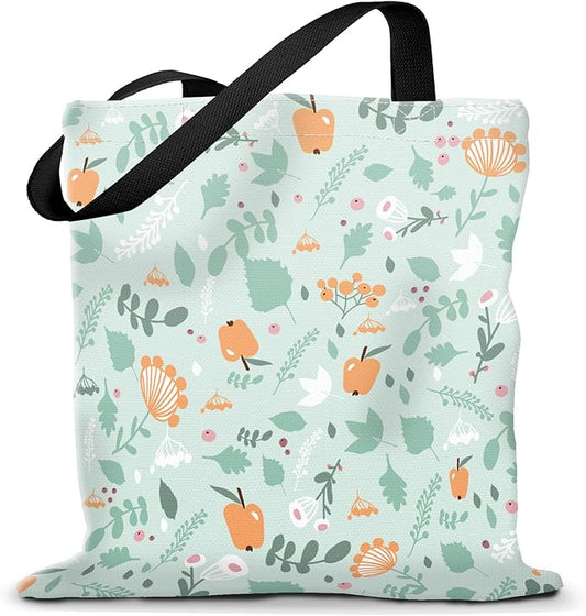 Canvas Tote Bag for Women，Cute Heavy-Duty Shoulder Bag with Zipper Pocket -Travel Tote for Grocery, Gym,Shopping