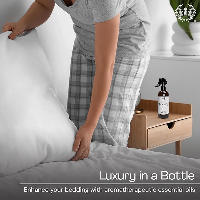 Muse Apothecary Linen Ritual - Aromatic, Soothing, and Relaxing Linen Mist, Laundry and Fabric Spray - Infused with Natural Aromatherapy Essential Oils - 4 oz, Amber Cashmere, 2 Pack