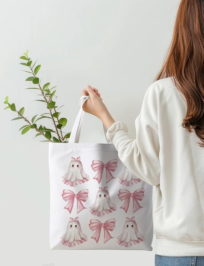 Halloween Tote Bag, Halloween Gifts for Women, Horror Tote Bag, Reusable Grocery Bags Shopping Bags