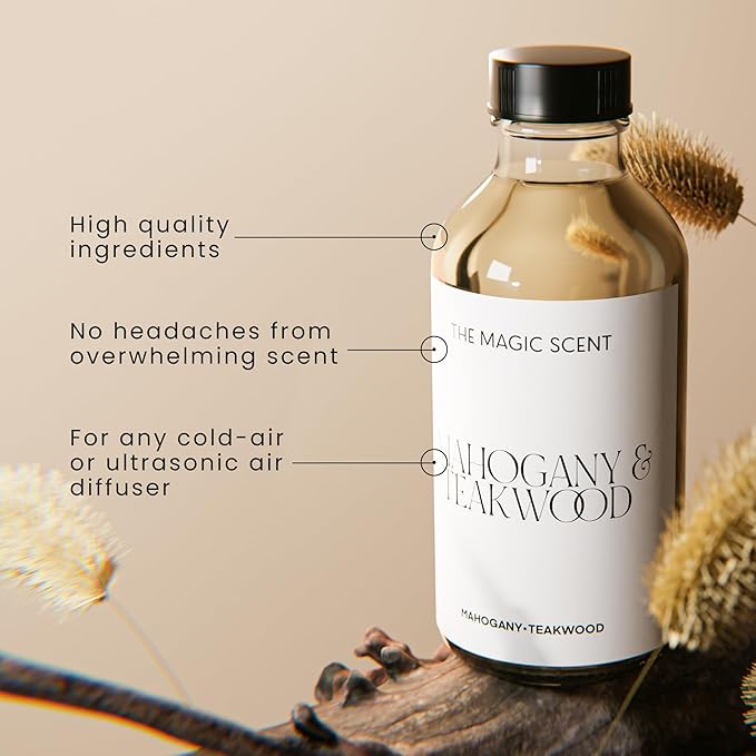 Mahogany & Teakwood Diffuser Oil - Hotel & Home Luxury Scents Inspired by Abercrombie & Fitch - Diffuser Oil Scents for Home Designed for Use in All Diffusers - 16.9 fl oz, 500 mL