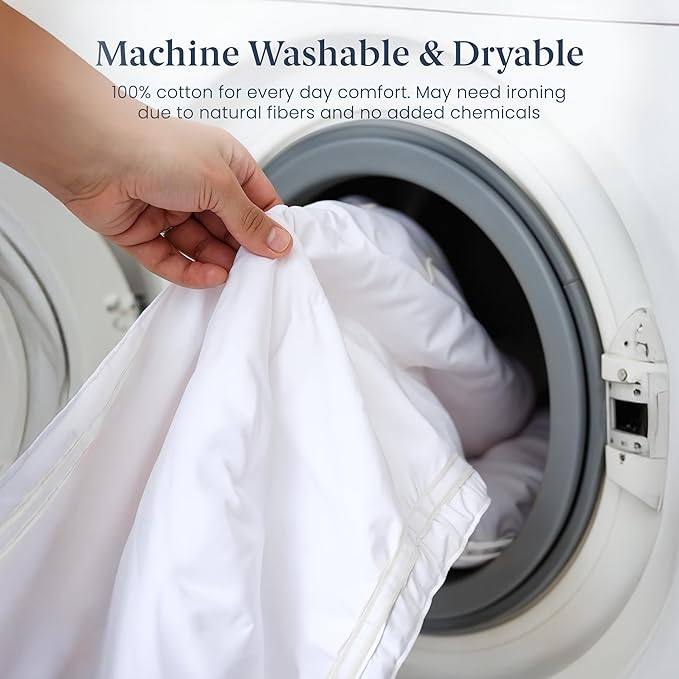 Ella Jayne California King Duvet Cover (3 Pieces), 100% Cotton Percale, King/Cali King, Breathable & Lightweight Cal King Duvet Cover (1 Piece) 106 x 90 Inches with 2 Pillow Shams (White Design)