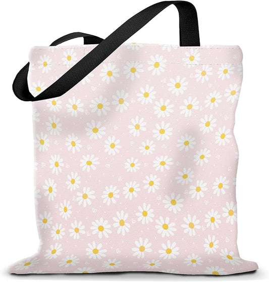 Canvas Tote Bag for Women，Cute Heavy-Duty Shoulder Bag with Zipper Pocket -Travel Tote for Grocery, Gym,Shopping