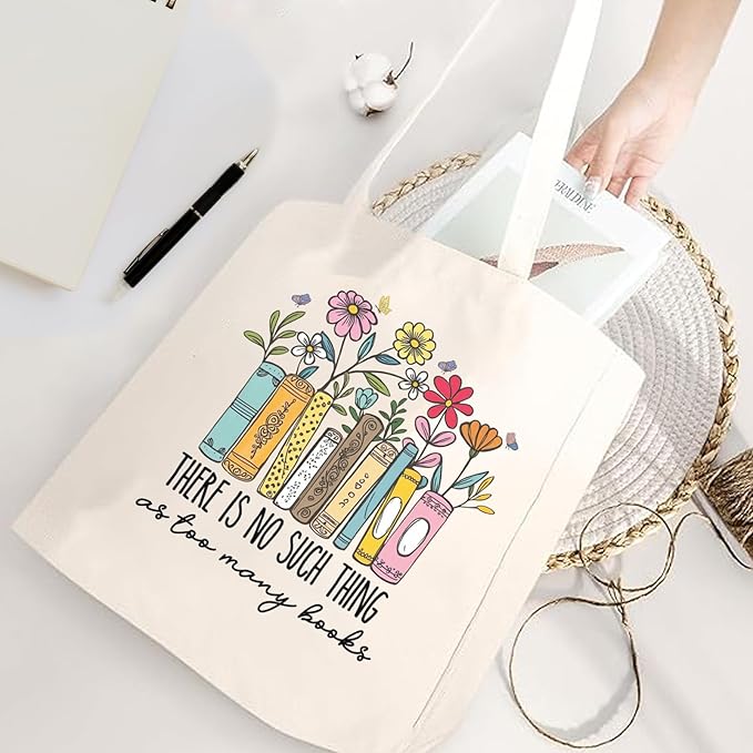 Book Lovers Gifts for Women - Cute Canvas Tote Bag Gifts for Women Adults, Book Lovers, Librarians&Readers,Perfect for Bookish Gifts,Mothers Day