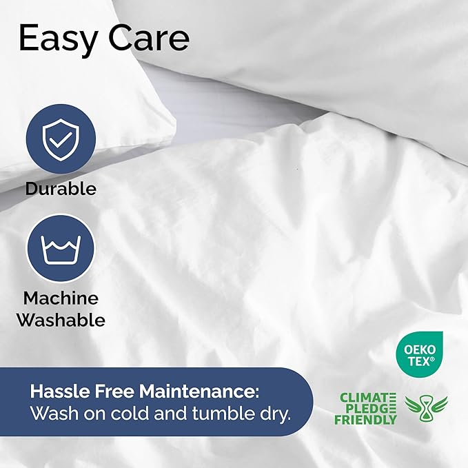 Duvet Cover King Size Set - Extra Soft King Size Duvet Cover 104 x 90 with 2 Pillow Shams - Hotel Luxury, Easy Care and Fade Free with Zipper Closures & Ties - Comfy, Breathable Bedding Set (White)