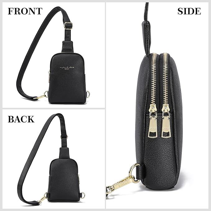 INICAT Travel Small Sling Bag Leather Crossbody Bags for Women Fanny Packs Cross Body Bag for Woman Cross Body Purses
