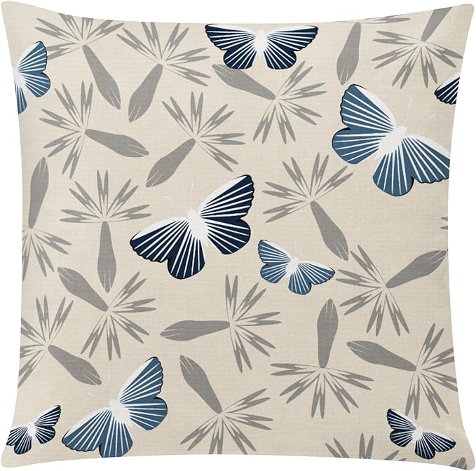 Blue White Pillow Covers 18x18 Set of 6, Daisy Flower Throw Pillow Cover Case Square Cushion Cover for Sofa Bedroom Living Room Farmhouse Home Decor