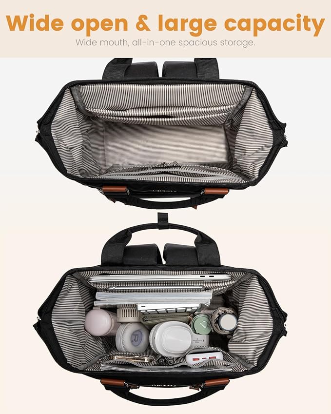 LOVEVOOK Extra Large Travel Laptop Backpack for Women, 18 Inch Computer Backpack Work Commuter Business Trip Weekender Carry on Backpack with Luggage Sleeve, Teacher Doctor Nurse Bags College Daypack