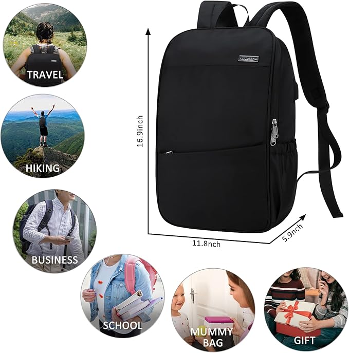 MAXTOP Deep Storage Laptop Backpack with USB Charging Port[Water Resistant] College Computer Bookbag Fits 16 Inch Laptop