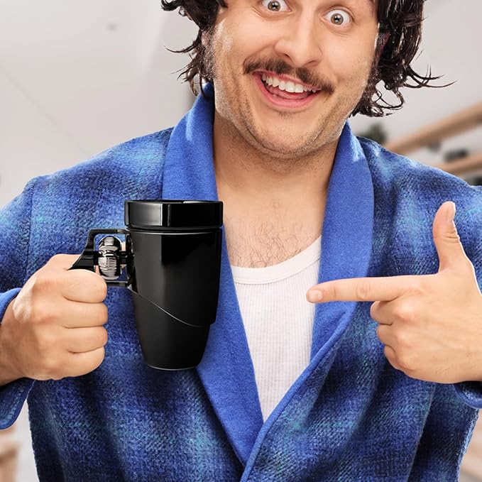 Novelty Coffee Mugs for Men, Ceramic Funny Gun Cup, Revolver Mugs, Birthday Gifts for Father, Black Cool Unique Coffee Mug for Men, Fathers Day Dad Gifts(16 oz BLACK)