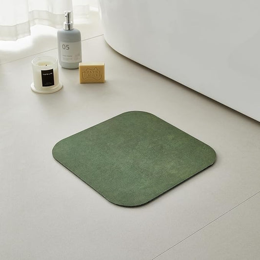 Bathroom Mat Quick Dry, Bathroom Rugs Non Slip Washable Thin Absorbent Bath Mat Fits Under Door Bathroom Floor Mat Perfect for Bath, Shower, or Sink 12"x12" Sage Green