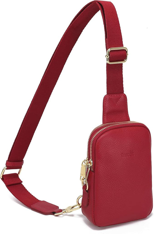 INICAT Travel Small Sling Bag Leather Crossbody Bags for Women Fanny Packs Cross Body Bag for Woman Cross Body Purses