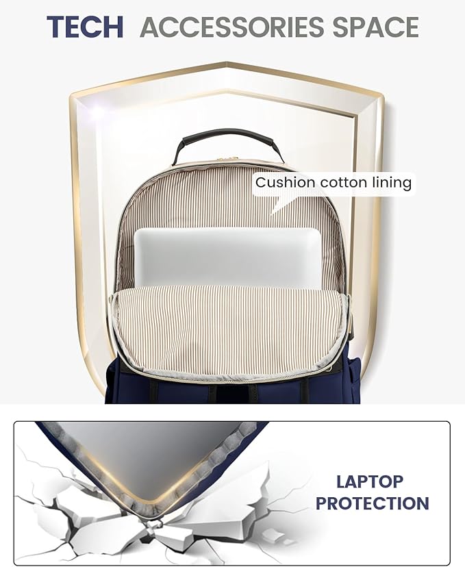 LOVEVOOK Laptop Backpack for Women, 17 Inch Large Capacity Travel Computer Work Bags, Business Nurse Backpack Purse for Womens, Backpacks, Navy