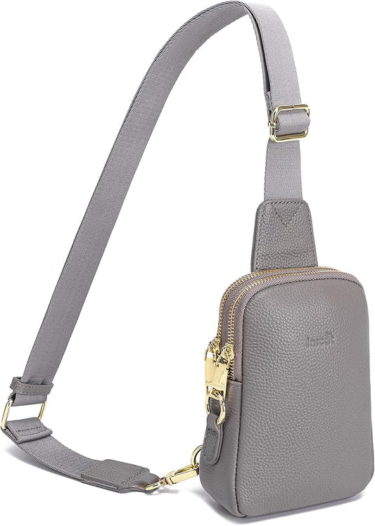 INICAT Travel Small Sling Bag Leather Crossbody Bags for Women Fanny Packs Cross Body Bag for Woman Cross Body Purses