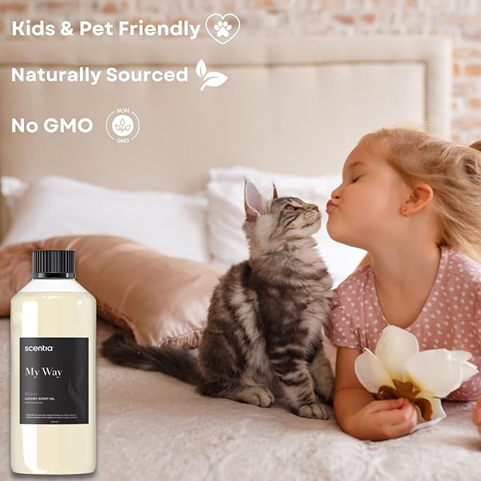 My Way Hotel Diffuser Refill Oil Inspired by The The 1 Hotel Miami Beach- 500 ml 16.9 fl oz - Essential Oil Blend Sandalwood, Cedar & Lemon Notes for Aromatherapy HVAC Diffuser