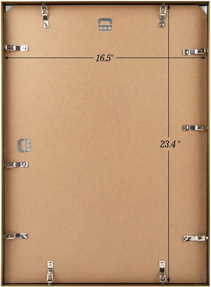 Golden State Art, A2 Aluminum Picture Frame, Bronze Metal Thin Poster Frames for 16.5x23.4 inch Photo, Acrylic Front, Wall Hook for Horizontal or Vertical Display, 3 Pack