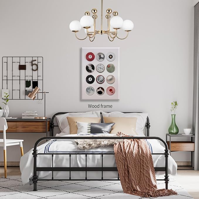 Trendy Retro Disco Wall Art - Vintage Lucky 8 Ball Poster - Funky Music Record Wall Decor - 08x10 inch Framed Unique 7 Ball Canvas Prints - Preppy Aesthetic Painting