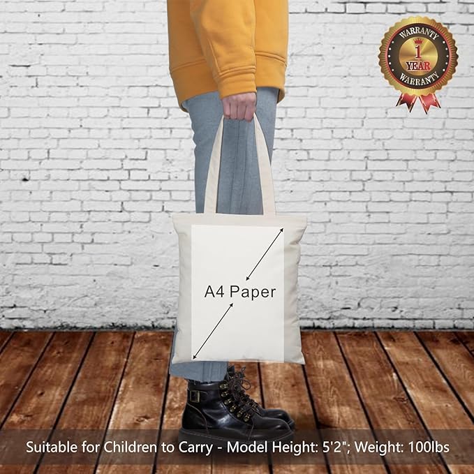 TOPDesign 20-Pack Economical 11.8"x13" Cotton Tote Bags, Lightweight Small Reusable Grocery Shopping Cloth Bags, Suitable for DIY, Advertising, Promotion, Gift, Activity