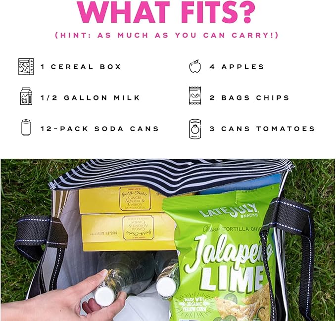 SCOUT Bagette Market Tote, Large Reusable Grocery Bag with Burst-Proof Bottom