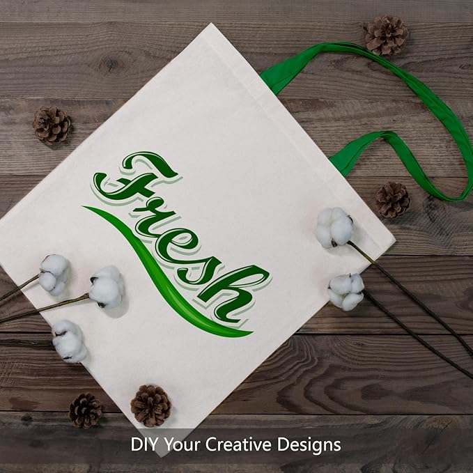 TOPDesign 12-Pack Economical 16"x15" Cotton Tote Bag, Lightweight Medium Reusable Grocery Shopping Cloth Bags, Suitable for DIY, Advertising, Promotion, Gift, Activity