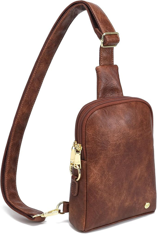 INICAT Travel Small Sling Bag Leather Crossbody Bags for Women Fanny Packs Cross Body Bag for Woman Cross Body Purses