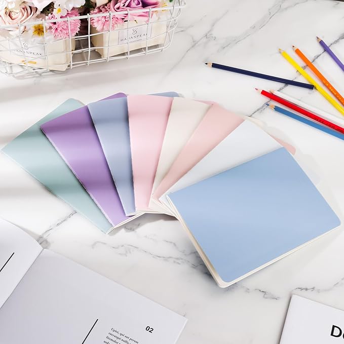 Ddaowanx 48 Pack Colorful Lined Notebooks, Journals in Bulk, 72 Pages, 36 Sheets,8.3x5.5 Inch, A5 Size, Travel Writing Notebooks Journal for Office School Supplie(Lined-48pack, 8 Colors)